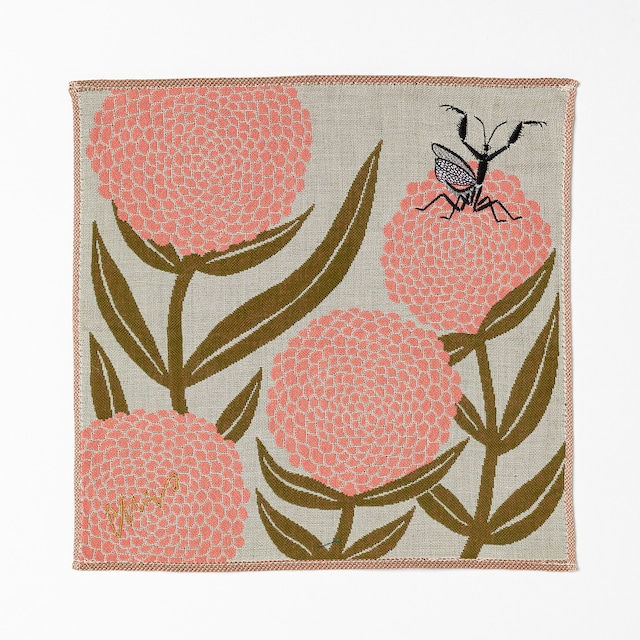 日本 森田MiW 純棉紗布手帕/ 花與螳螂