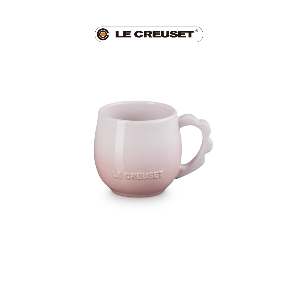 LE CREUSET瓷器蕾絲花語系列馬克杯/ 320ml/ 貝殼粉
