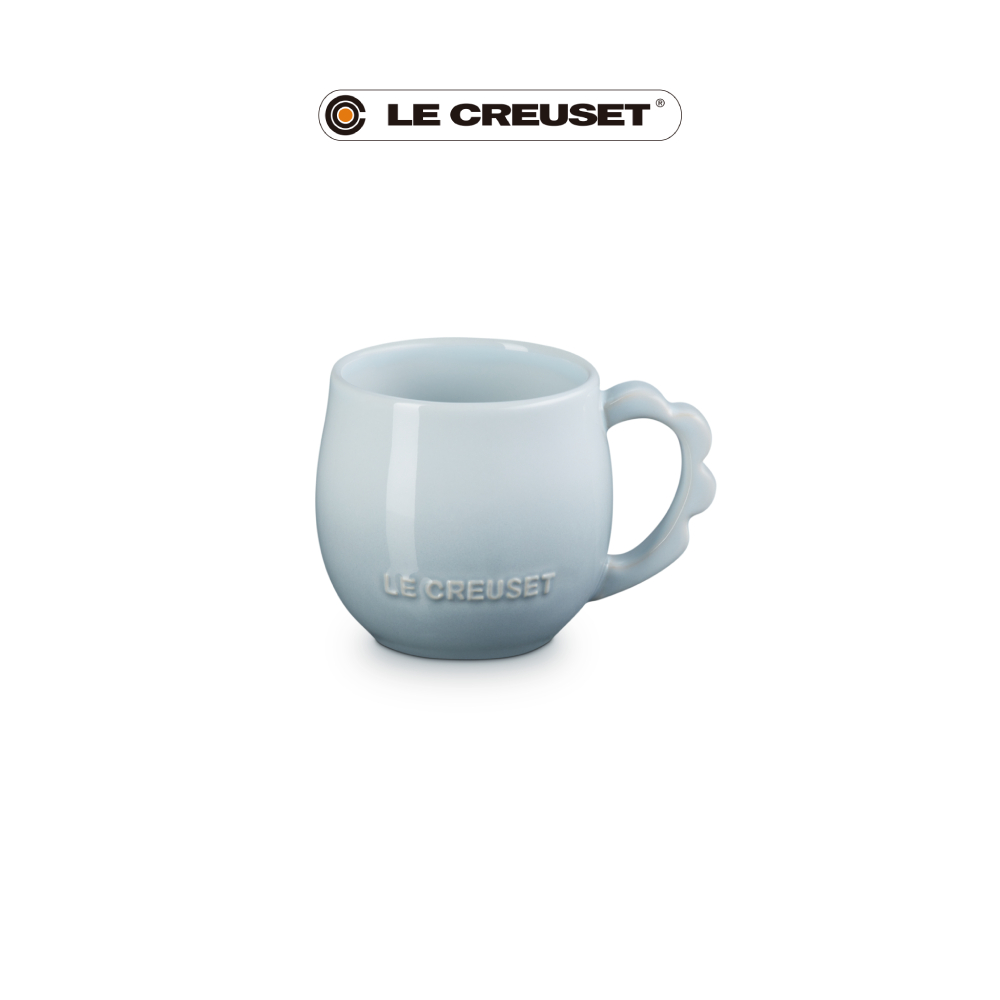 LE CREUSET瓷器蕾絲花語系列馬克杯/ 320ml/ 銀灰藍