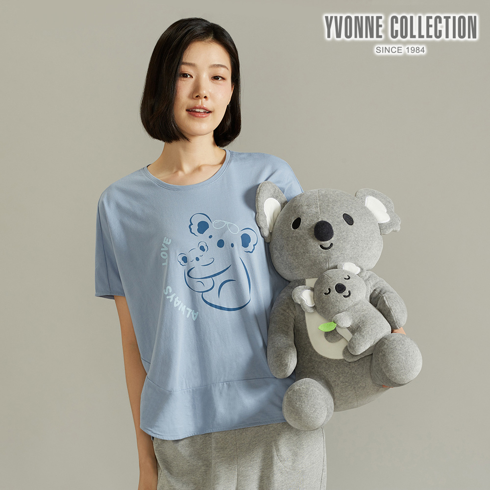 YVONNE COLLECTION無尾熊親子抱枕-迷霧灰