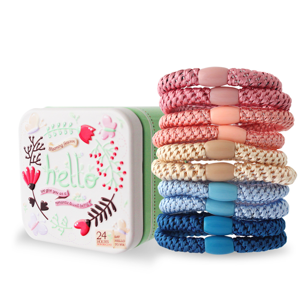 O'Pretty 歐沛媞 彈力髮圈-甜心派對-10入鐵盒組-公司貨