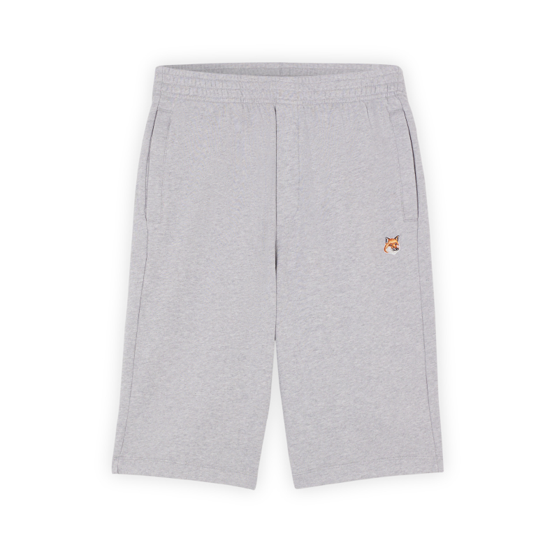 MAISON KITSUNÉ 灰色ACTUA狐狸頭LOGO休閒五分褲--S