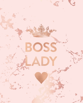 Boss Lady: Inspirational Quote Notebook, Trendy Pink Marble and Rose Gold - 8 x 10, 120 Wide Ruled Pages Blush Marble Notebooks