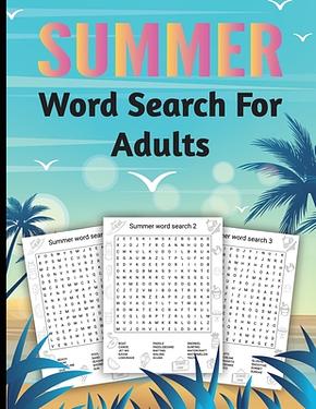 Summer Word Search for Adults: Large Print Puzzle Word Search Book, Activity Books